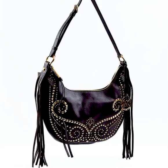 MICHAEL KORS STUDDED FRINGE 100% BRAND NEW w/o tags, Leather Shoulder bag. - Picture 1 of 8